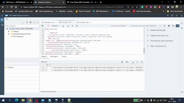 SAP HANA XML DATA PARSING смотреть онлайн
