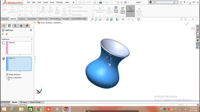 Split line command | Solidworks Design Hub смотреть онлайн