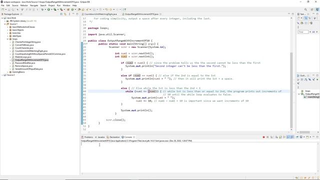 Java Lab: Output Range With Increment of 10 смотреть онлайн