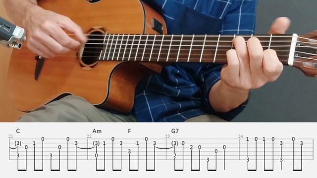 Mandy - Barry Manilow - Fingerstyle Guitar Tutorial tabs and chords смотреть онлайн