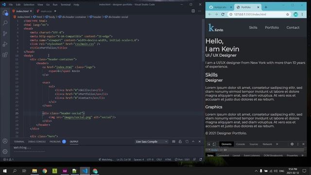 Portfolio Landing Page Development | HTML & CSS | SASS | VS Code смотреть онлайн