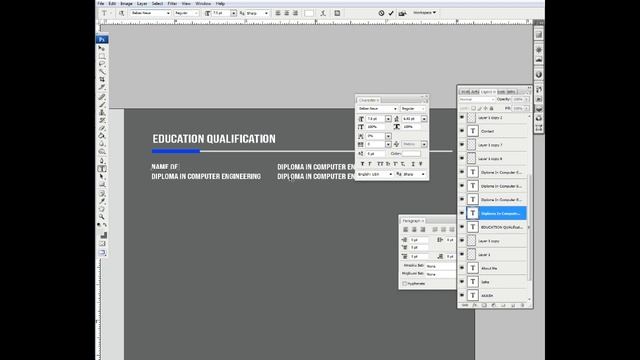 CV/RESUME/BIO DATA Making template in Photoshop смотреть онлайн
