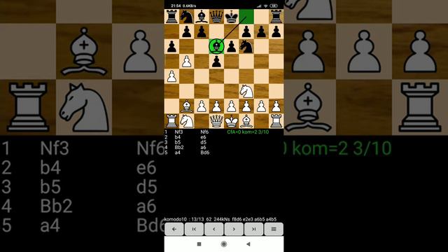 Komodo 10 vs Chess for android. Komodo 10 win! смотреть онлайн