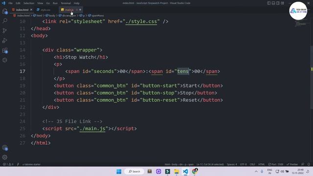 Build A StopWatch Using Vanilla JavaScript Tutorial | StopWatch Timer | JavaScript Project | #2023 смотреть онлайн