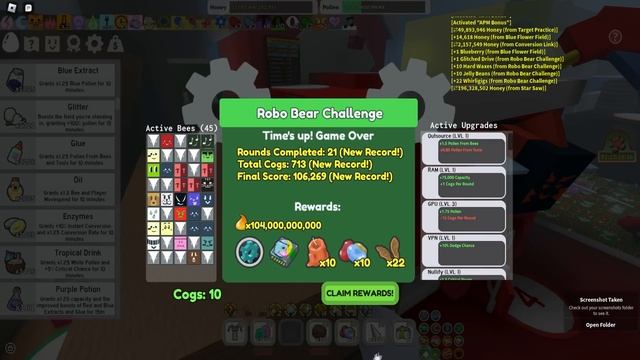 Obtaining Digital Bee And Diamond Cog Amulet In Bee Swarm Simulator