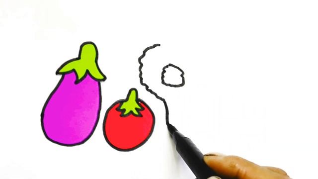 How to draw Vegetables? Bolalar uchunson rasm chizish Рисование овощей |сурет салып уйрену смотреть онлайн
