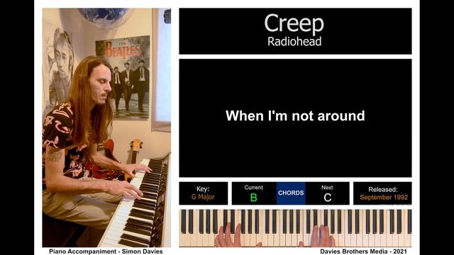 Piano Karaoke - Lets Jam! - Radiohead - Creep - G Major смотреть онлайн