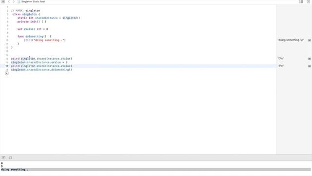 Learn singleton class and use of static and final keywords смотреть онлайн
