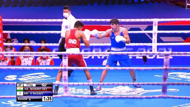 Quarterfinals (71kg) NISHANT DEV (IND) vs MUSAEV Vadim (RBF) | AIBA WCHs 2021 смотреть онлайн