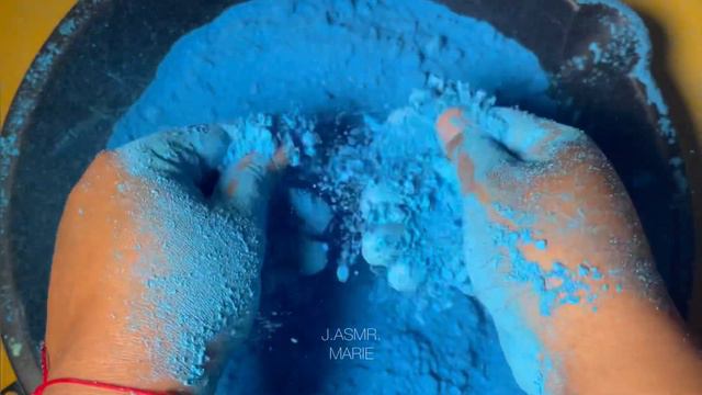 Dusty Blue Dyed Gym Chalk - ASMR  ODDLY SATISFYING