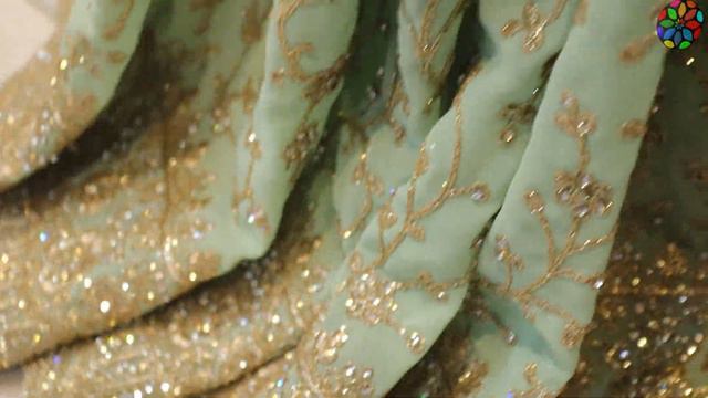 AR-1699 "The Tea Green" Premium Designer Saree||Georgette ||Crystals||Glittering Embroidery смотреть онлайн