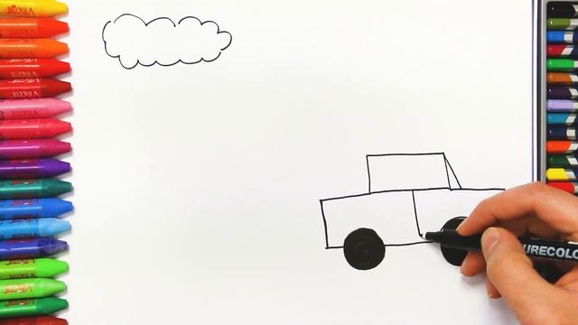 Как нарисовать такси с MiMi | Раскраски детей HD | Рисование и окраска смотреть онлайн