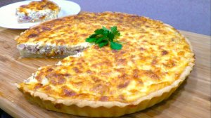 Пирог с рыбной консервой, сочный и очень вкусный, Киш с тунцом.