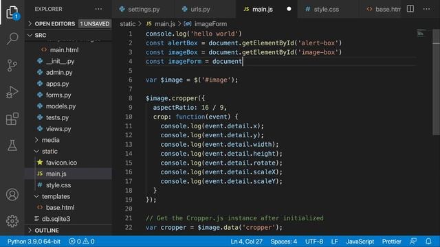 How to crop images in Django and Javascript | Django and ajax смотреть онлайн