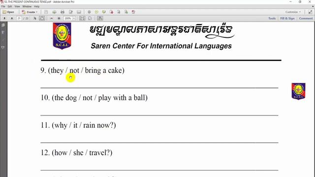 English Tense 13|Do Mixed Exercises on present continuous tense|Channel Foreign Languages смотреть онлайн