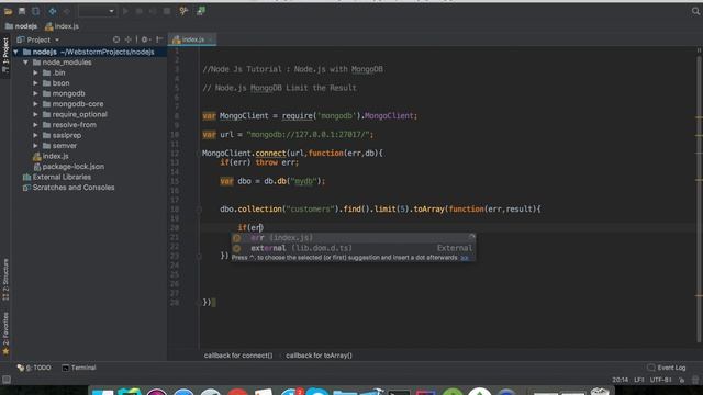 NodeJS With MongoDB Limit Example смотреть онлайн
