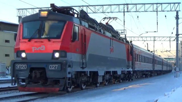 Электровоз ЭП20-027 со скорым дневным поездом №70 "Москва - Липецк" смотреть онлайн