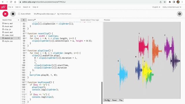 p5.js Chopping and Shuffling Audio File смотреть онлайн