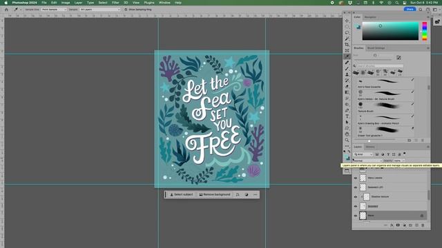 Hand Lettering in Photoshop (digitally painting a quote from start to finish) смотреть онлайн