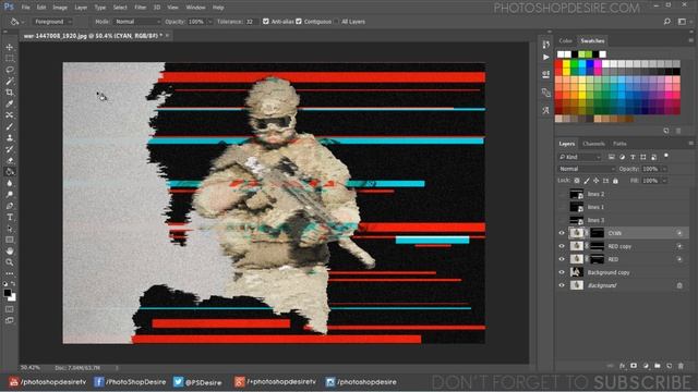 Glitch Effect - Photoshop Tutorial And Action - Distorted Photo Look In Photoshop