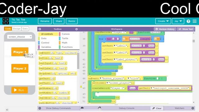 How to make a real-time Tic Tac Toe on code.org App Lab смотреть онлайн