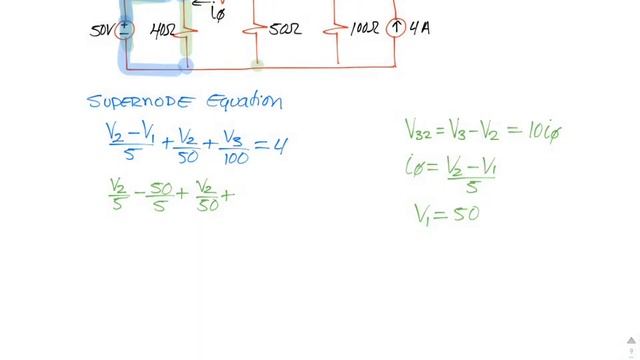 Circuit Analysis SuperNode Concept with Voltage Node Method смотреть онлайн