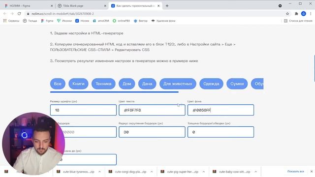 Настраиваем горизонтальный скролл для разделов товаров Тильды смотреть онлайн