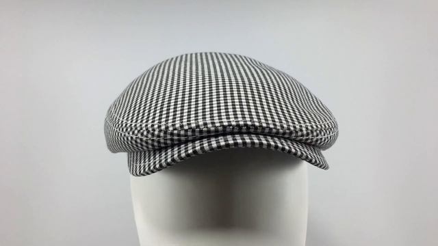 Denkor 24/1078 - мужская летняя льняная кепка-уточка реглан в чёрно-белую клетку смотреть онлайн