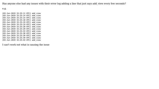 Wordpress: Error log bloated by add_view смотреть онлайн