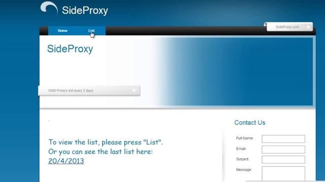 Free Proxy list SideProxy.com смотреть онлайн