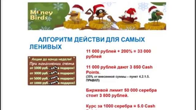 Money birds Птички Cash Points Вебинар смотреть онлайн