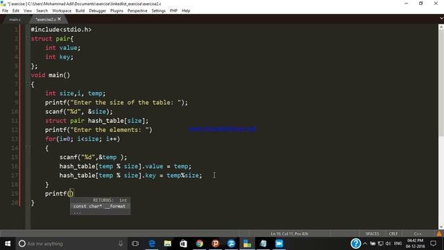 Hash Table (Part - I)Implementation in C смотреть онлайн