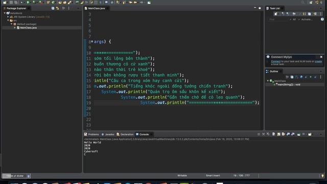 Bài 5 - Luyện tập lệnh xuất Java - Tư duy lập trình CyberSoft - CyberLearn смотреть онлайн