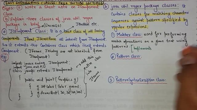 Jcomponent Class in Java, java.util.regex package with example - DOEACC NIELIT , Interview Tips смотреть онлайн