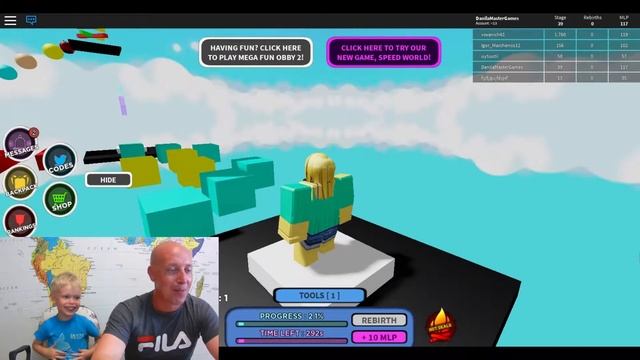 В Игре Mega Fun Obby ROBLOX Папа и Даня Дошли до 50 Уровня!!! Невероятное Прохождение Симулятора!!! смотреть онлайн