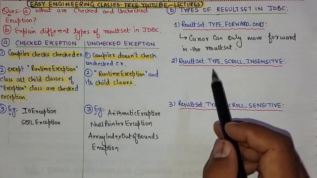 Difference between Checked & Unchecked Exception in Java, Types of ResultSet in JDBC смотреть онлайн