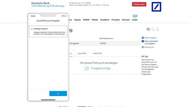 Deutsche Bank photoTAN Nutzung смотреть онлайн