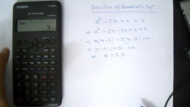 Solution Of Quadratic Equation With Scientific Calculator | CASIO Fx-82MS