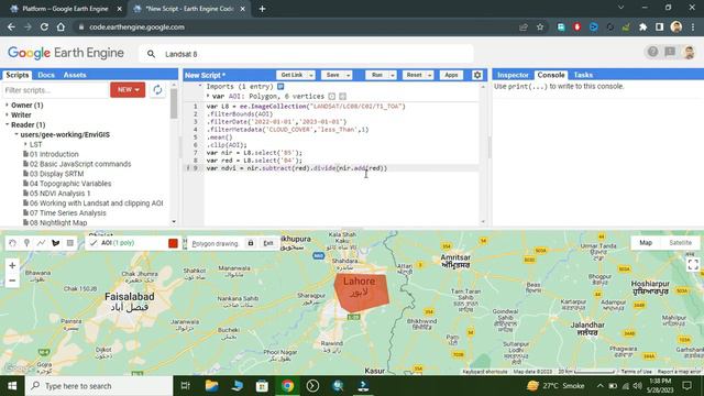 how to calculate NDVI using LANDSAT 8 in google earth engine смотреть онлайн