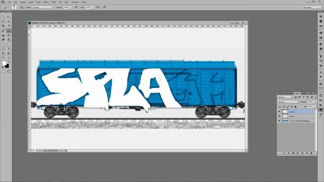 Рисуем граффити на поезде в Photoshop смотреть онлайн