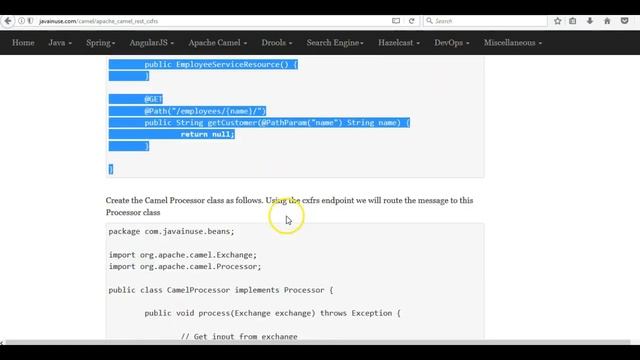 REST Web Service using Apache Camel + CXF-RS Simple Example смотреть онлайн