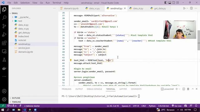 Menggunakan SMTPLib dan Atur App Password Gmail - Otomatisasi Pengiriman Email (Part 3) смотреть онлайн