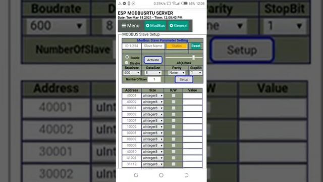 MODBUS ESP32 and ESP8266 Webserver Html CSS Javascript смотреть онлайн