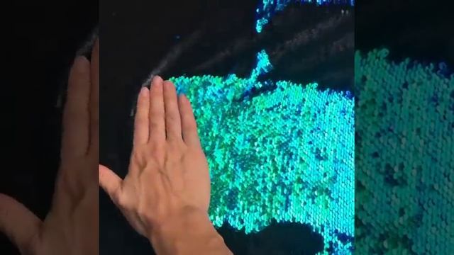 Ткань с двусторонними пайетками цвет хамелеон/черный смотреть онлайн