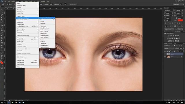 Как выделить и сделать красивыми глаза в Photoshop? Меняем яркость и контрастность глаз в Фотошопе смотреть онлайн