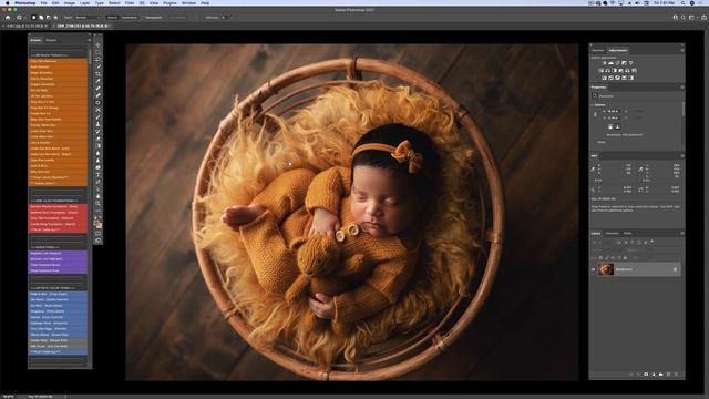 Newborn Studio Photoshop Actions Collection Baby Photography Edit Tutorial 2 смотреть онлайн