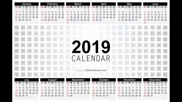 2019 Calendar Free Download смотреть онлайн