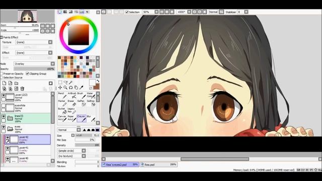 Coloring anime eye 2 [ Paint Tool SAI ] смотреть онлайн