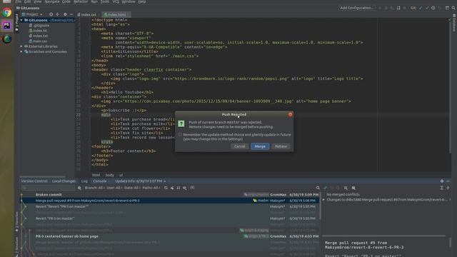 Git. revert | reset hard/soft смотреть онлайн