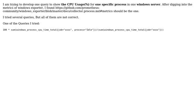 DevOps & SysAdmins: Prometheus: Get CPU Usage % for one specific process from windows_exporter смотреть онлайн